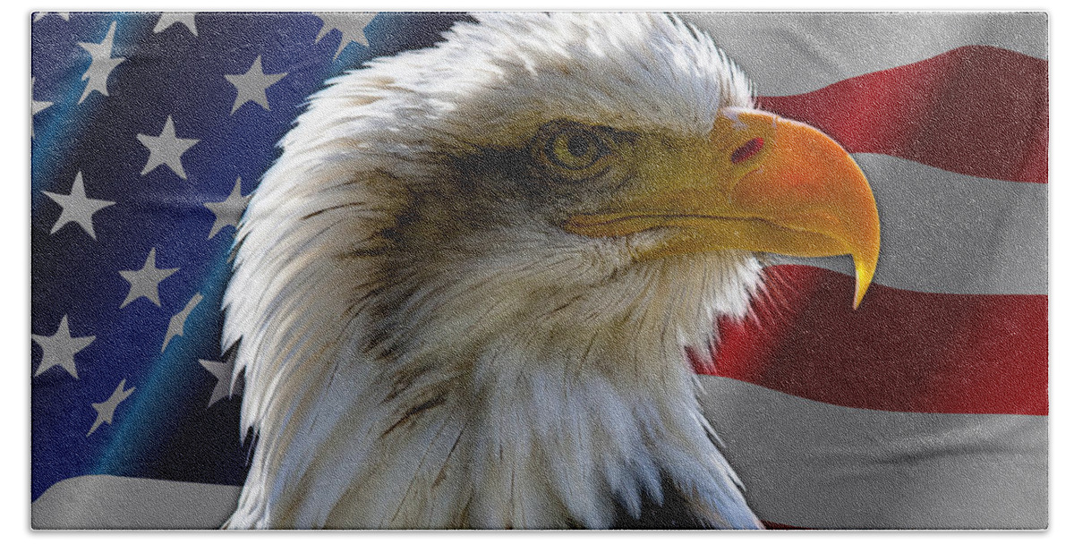 Stars And Stripes Bath Towel featuring the photograph America by Andy Myatt
