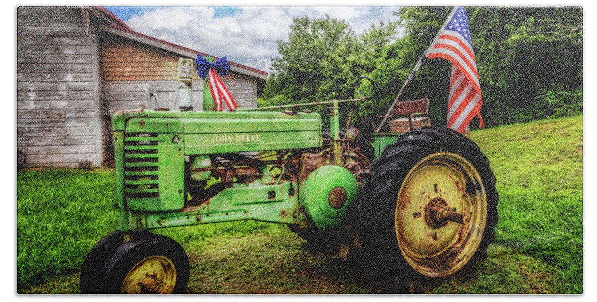 American Bath Towel featuring the photograph American Tractor by Debra and Dave Vanderlaan