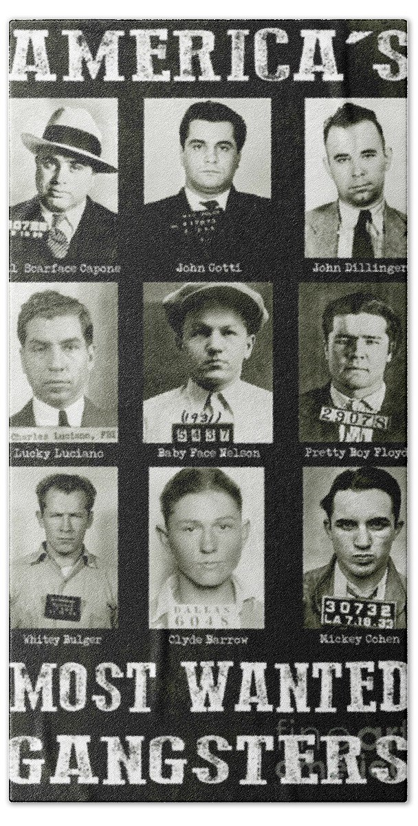 Ganster Hand Towel featuring the photograph Americas Most Wanted Gangsters by Jon Neidert