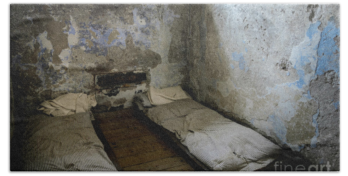 Ireland Hand Towel featuring the photograph An empty cell in Cork City Gaol by RicardMN Photography