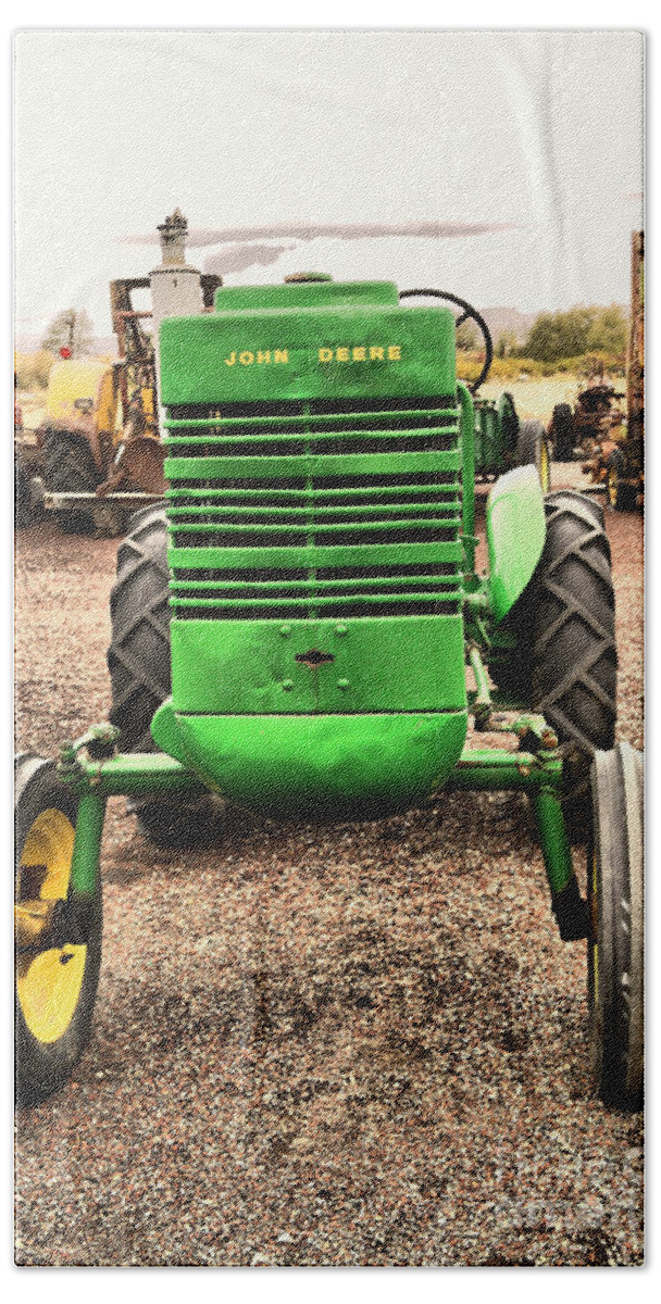 Old Bath Towel featuring the photograph An old John Deere by Jeff Swan