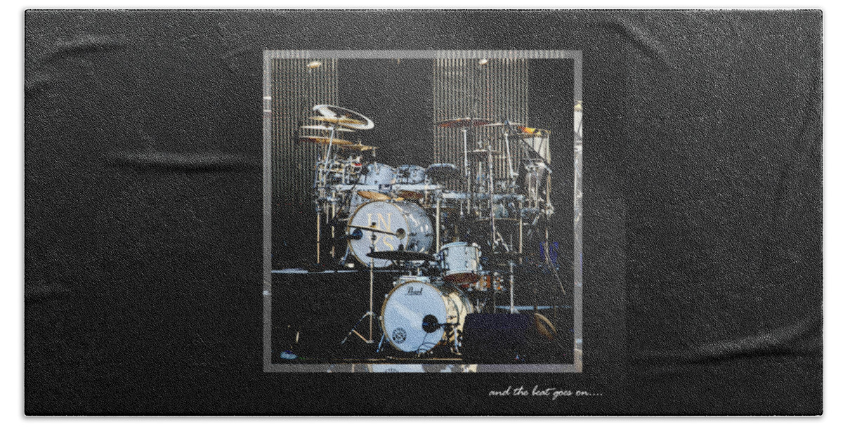 Drums Hand Towel featuring the photograph And The Beat Goes On.... by Holly Kempe