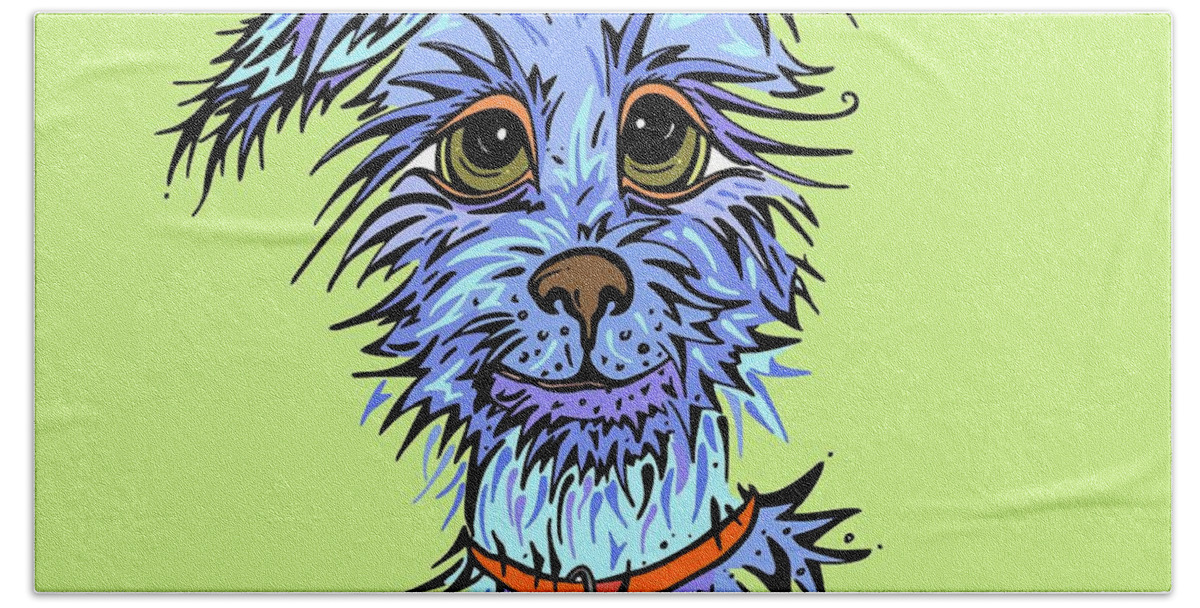 Dog Hand Towel featuring the digital art Andre by Tanielle Childers