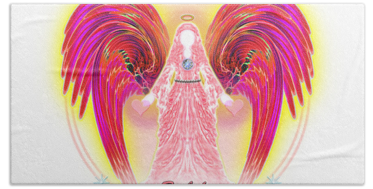 Angels Hand Towel featuring the digital art Angel Intentions Divine Timing by Barbara Tristan