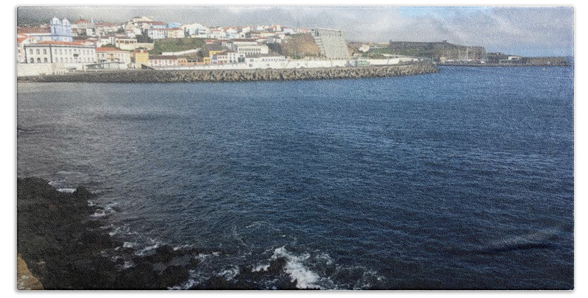 Kelly Hazel Bath Towel featuring the photograph Angra do Heroismo, Terceira, The Azores, Portugal by Kelly Hazel