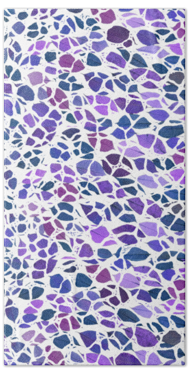 Phone Bath Towel featuring the painting Animal Leaves Purple Phone Case by Edward Fielding
