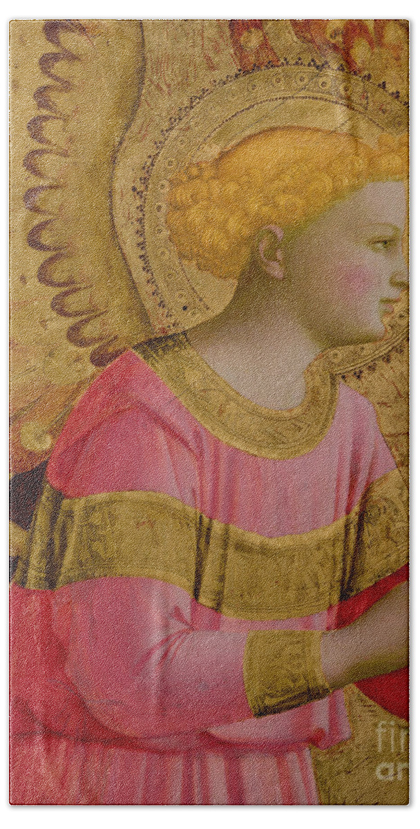 Annunciatory Hand Towel featuring the painting Annunciatory Angel by Fra Angelico