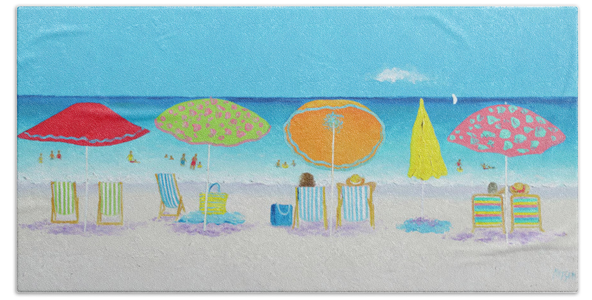 Beach Bath Towel featuring the painting Another Perfect Beach Day by Jan Matson