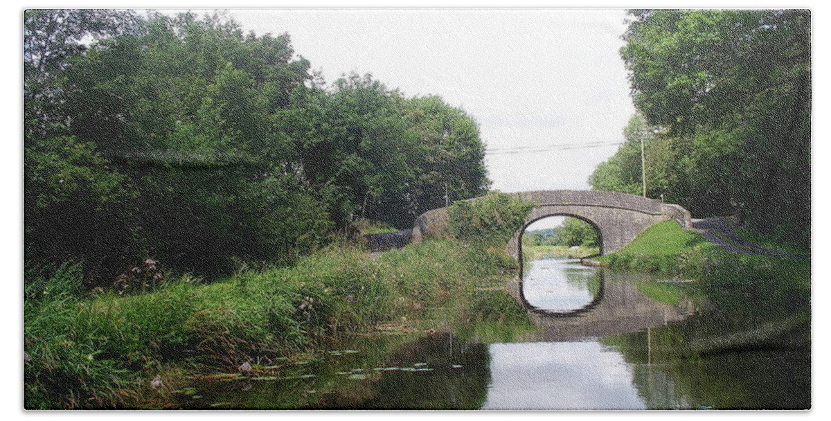 Old Bath Towel featuring the photograph Another Wonderful Bridge on the Royal Canal in Ireland. by Kenlynn Schroeder