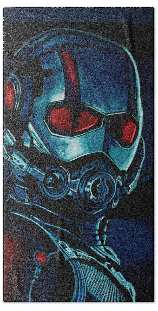 Ant Man Hand Towel featuring the painting Ant Man Painting by Paul Meijering