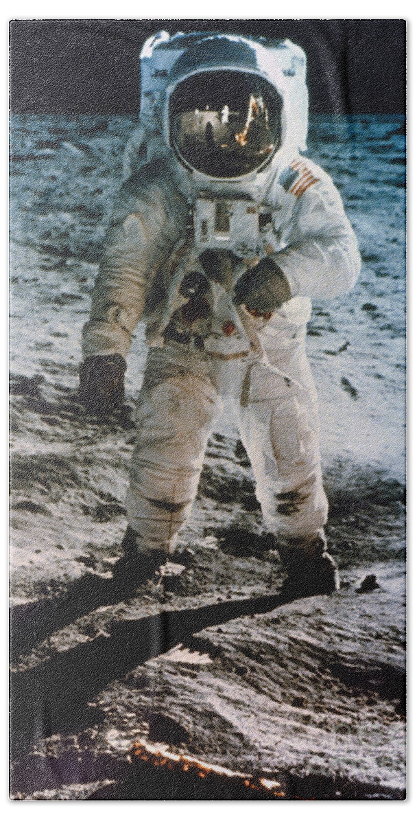 1969 Bath Sheet featuring the photograph Apollo 11 Buzz Aldrin by Granger
