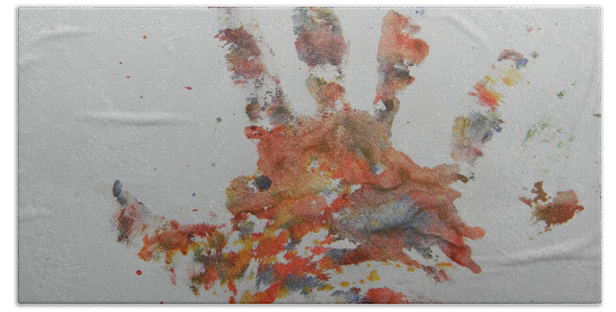 Marwan Khoury Bath Towel featuring the painting Arab Spring One by Marwan George Khoury