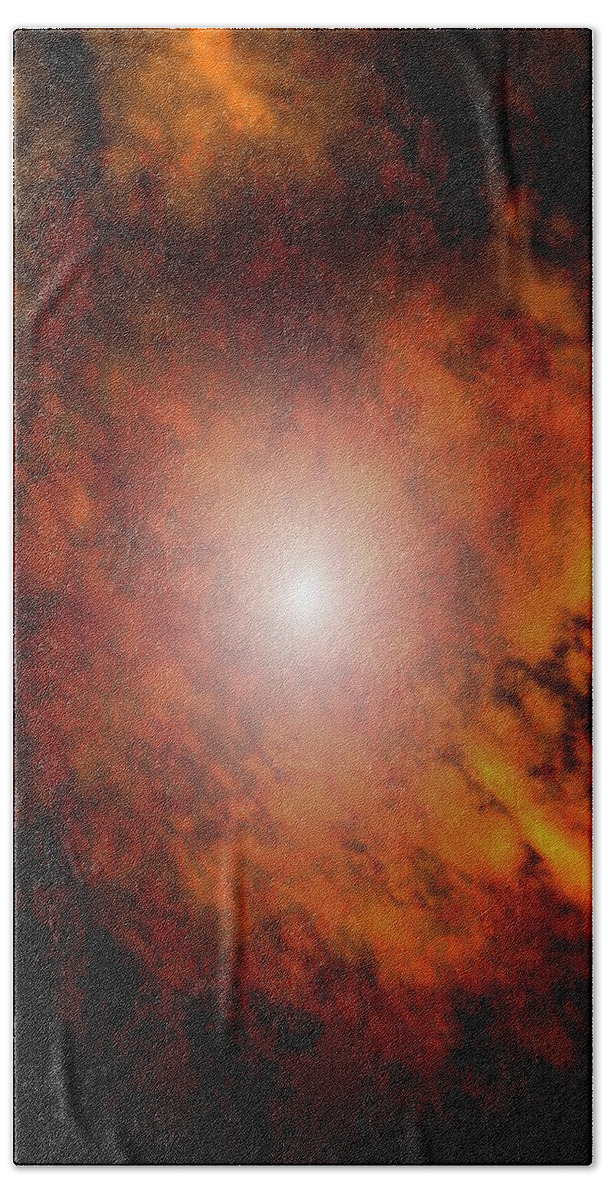 Artrage Artrageus Space Nebula Scifi Hand Towel featuring the digital art Arca Nebula by Robert aka Bobby Ray Howle