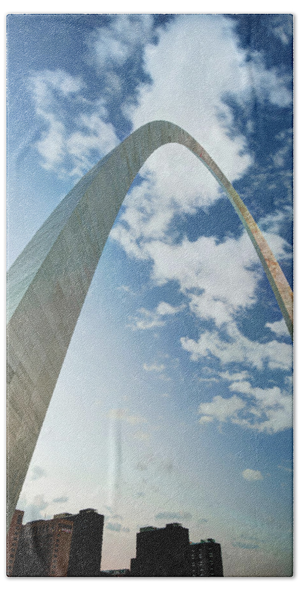 St. Louis Wall Decor Hand Towel featuring the photograph Architectural Saint Louis Arch and Skyline by Gregory Ballos