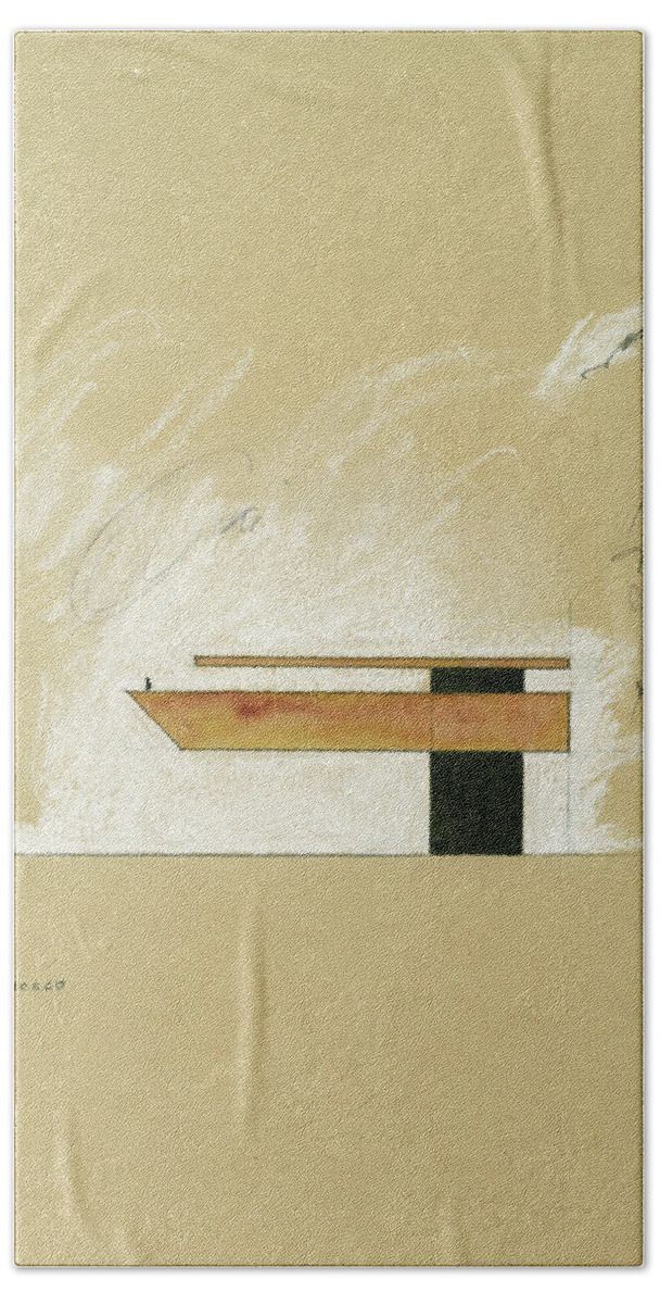 Architectural Sketch Hand Towel featuring the painting Architecture sketch by Juan Bosco
