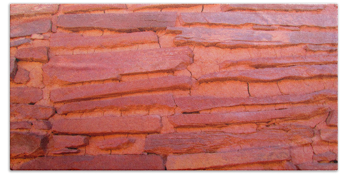 Arizona Bath Towel featuring the photograph Arizona Indian Ruins Brick Texture by Ilia -