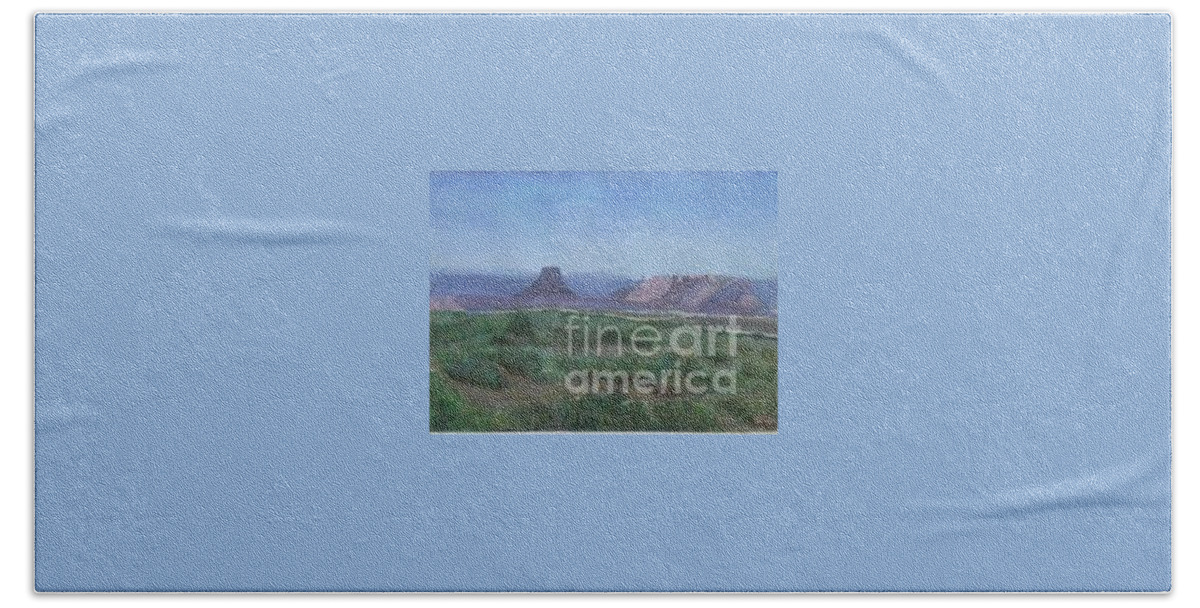Landscape Hand Towel featuring the painting Arizona Scape by Joel Charles