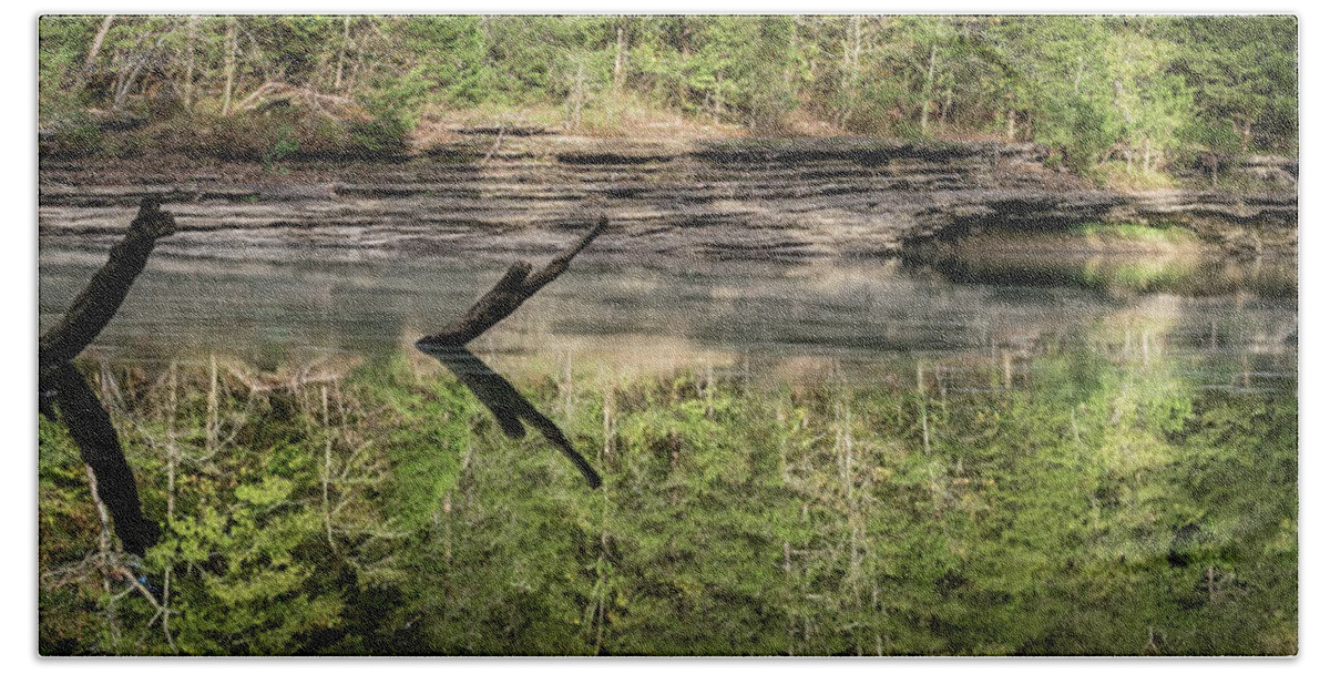 Arkansas Bath Towel featuring the photograph arkansas River panorama 2 by Mati Krimerman