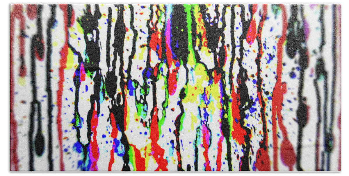 Abstract Bath Towel featuring the painting Artists Bleed Too by Leslie Revels