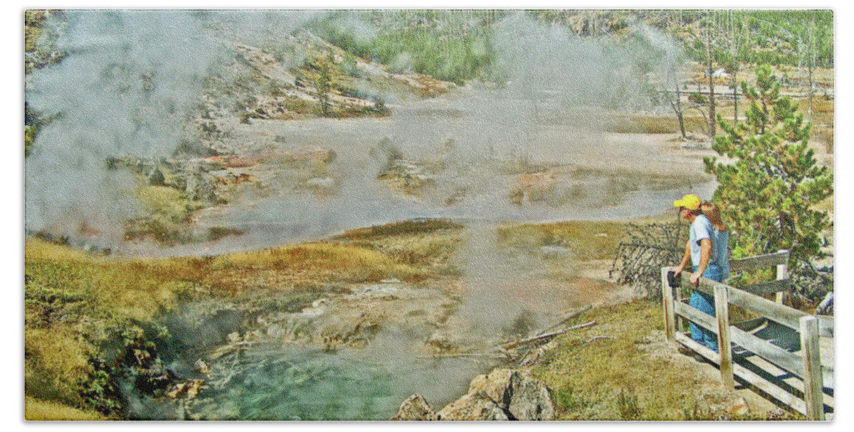 Artist's Paint Pots In Yellowstone National Park Bath Towel featuring the photograph Artist's Paint Pots in Yellowstone National Park, Wyoming by Ruth Hager