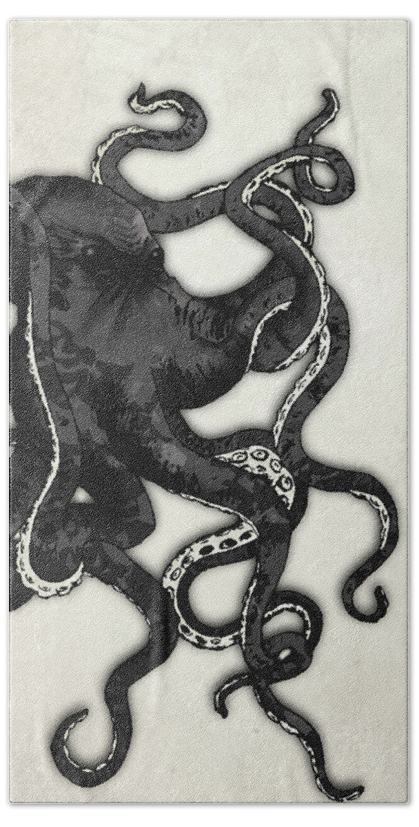 Sea Hand Towel featuring the digital art Octopus by Nicklas Gustafsson