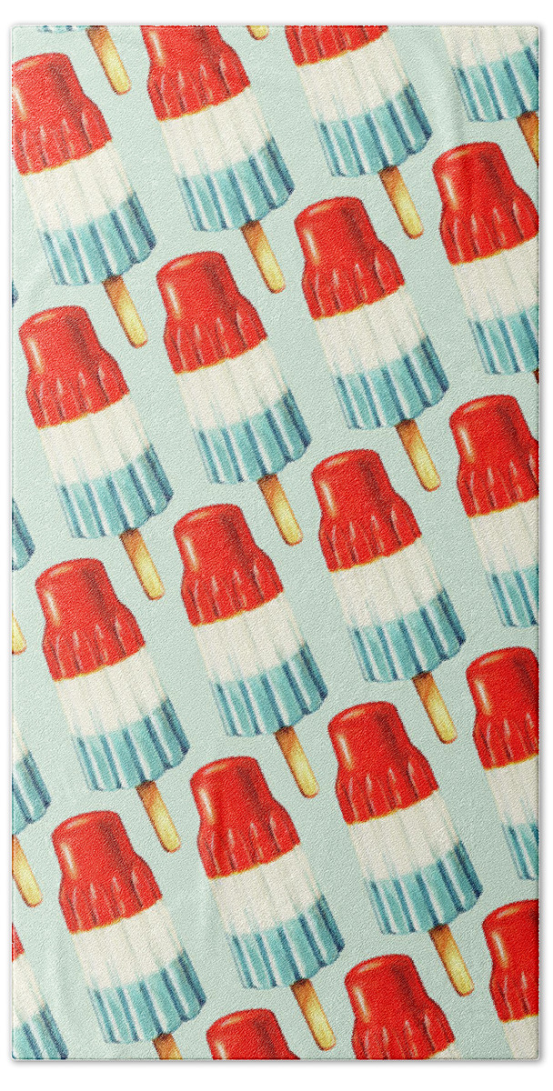 Popsicle Hand Towel featuring the painting Bomb Pop Pattern by Kelly Gilleran