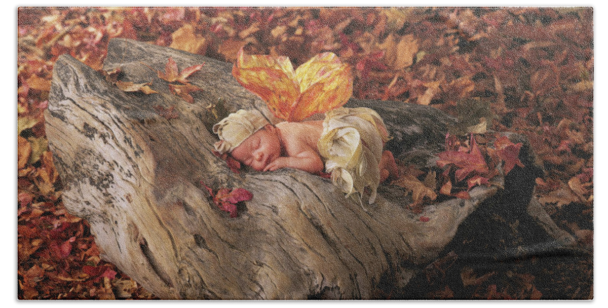 Fall Bath Towel featuring the photograph Woodland Fairy by Anne Geddes