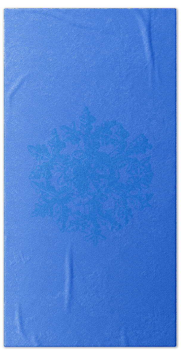 Snowflake Bath Towel featuring the digital art Snowflake vector - Gardener's dream white version by Alexey Kljatov