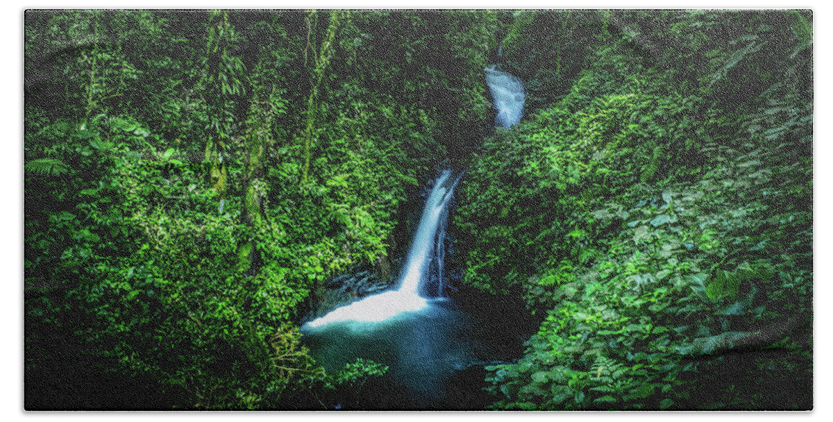 Jungle Hand Towel featuring the photograph Jungle Waterfall by Nicklas Gustafsson