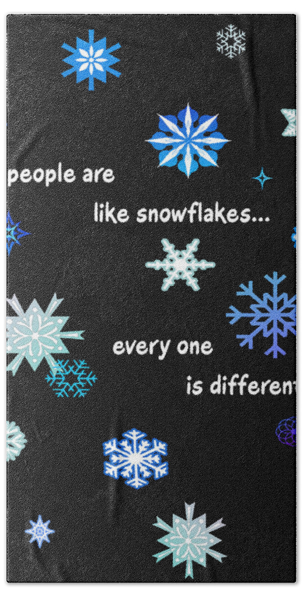 Snowflakes Hand Towel featuring the digital art Snowflakes 4 by Two Hivelys