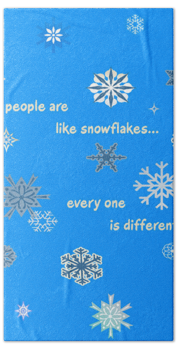 Snowflakes Bath Towel featuring the digital art Snowflakes 5 by Two Hivelys