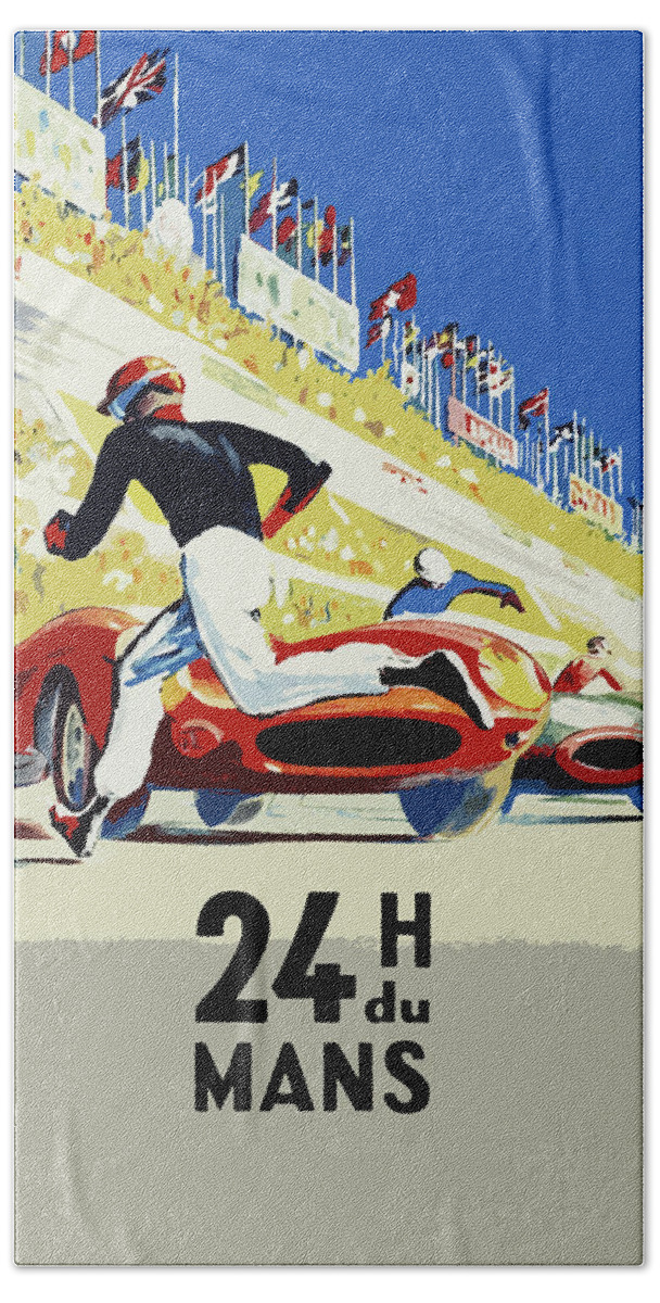 #faatoppicks Bath Sheet featuring the photograph 24 Hour Le Mans 1959 by Mark Rogan