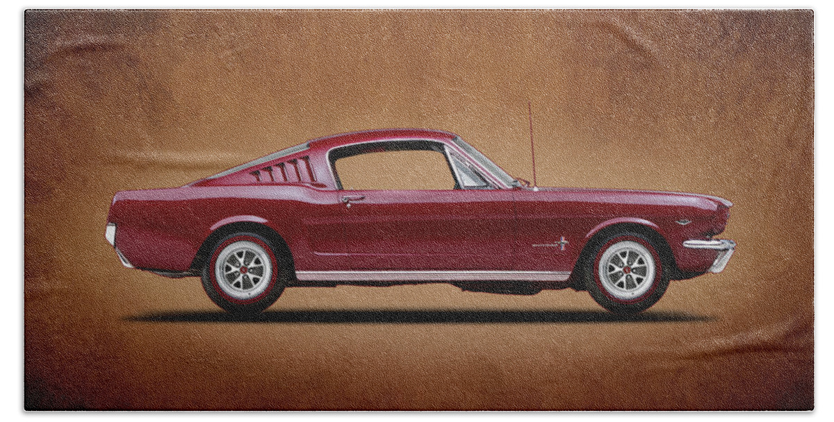 Ford Mustang Fastback 1965 Hand Towel featuring the photograph Ford Mustang Fastback 1965 by Mark Rogan