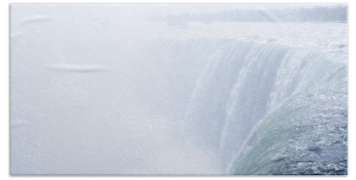 The Bath Sheet featuring the photograph At the Edge of HorseShoe Falls by Bill Cannon