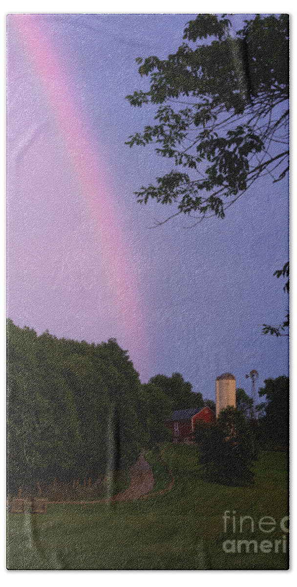 Farm Hand Towel featuring the photograph At the End of the Rainbow by Nicki McManus