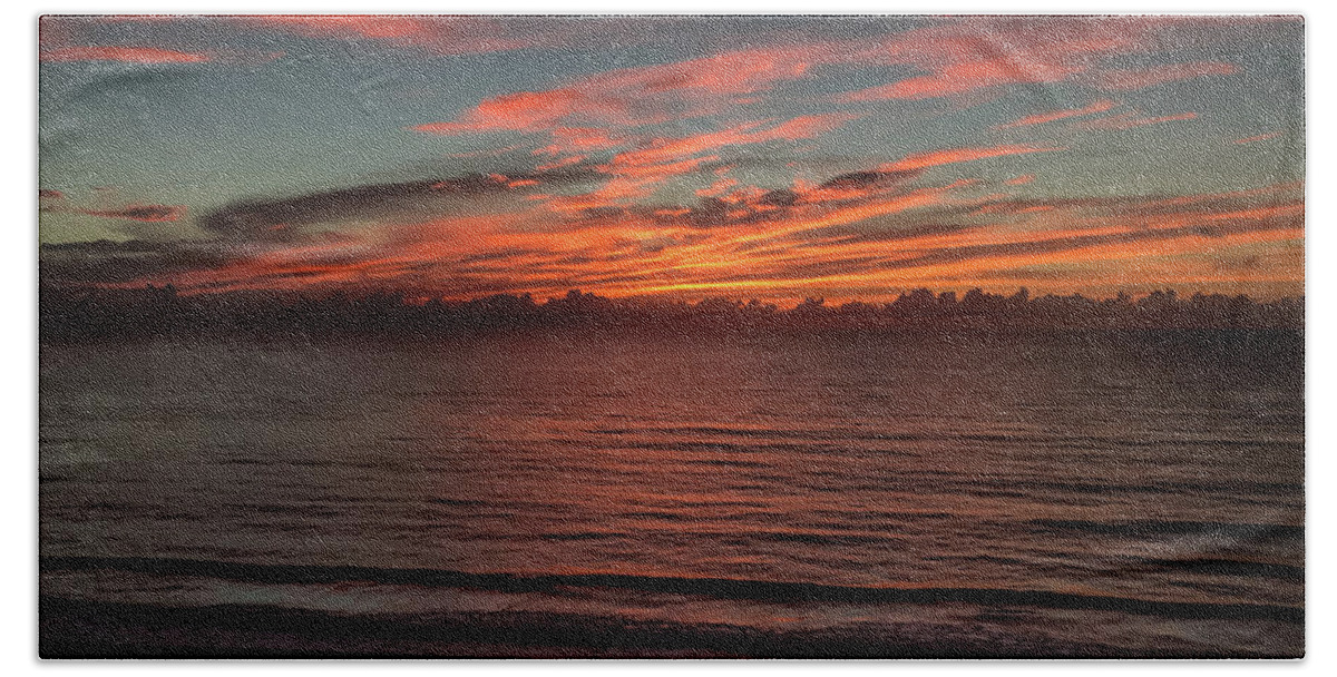 August 2017 Hand Towel featuring the photograph Atlantic Sunrise by Frank Mari