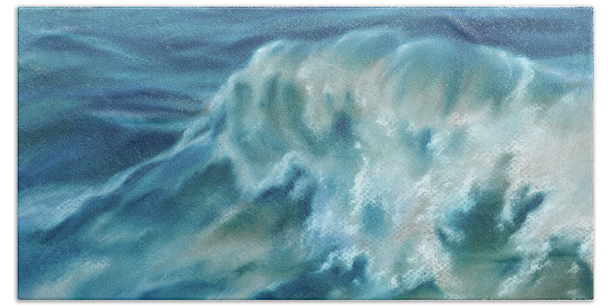 Seascape Bath Towel featuring the painting Atlantic Wave by MM Anderson