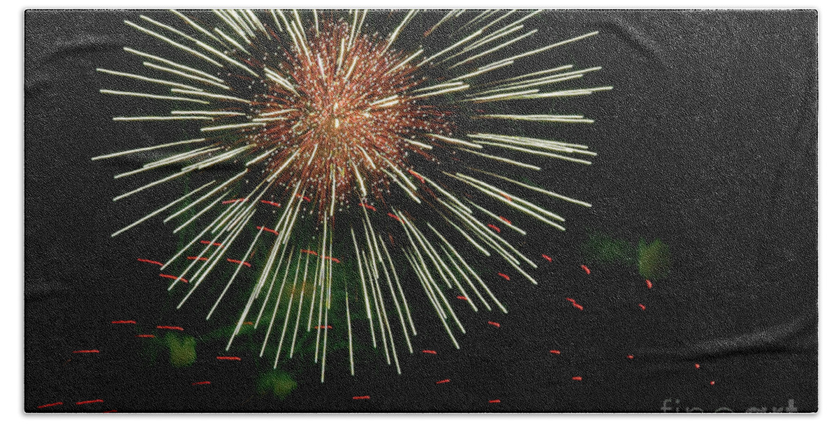 Fireworks Hand Towel featuring the photograph Atom Burst by Norman Andrus