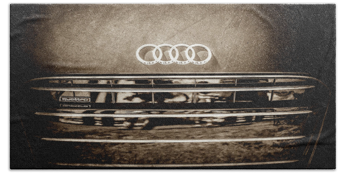 Audi Grille Emblem Bath Towel featuring the photograph Audi Grille Emblem -2333s by Jill Reger