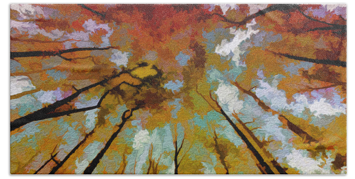 Abstract Hand Towel featuring the photograph Autumn Ascent by Art Cole