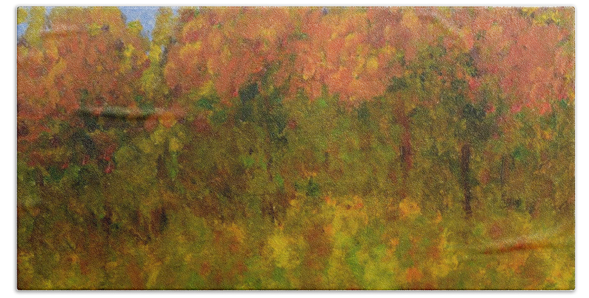  Bath Towel featuring the painting Autumn Beauty by Barrie Stark