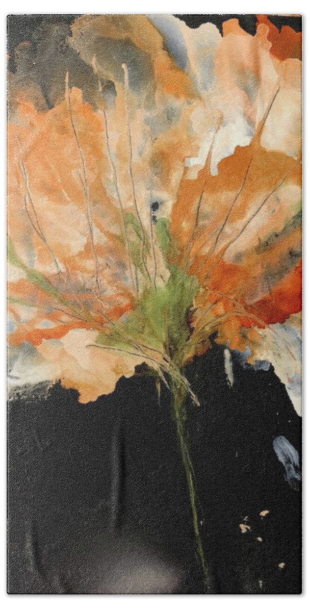 Flower Hand Towel featuring the painting Autumn Flower by Tommy McDonell