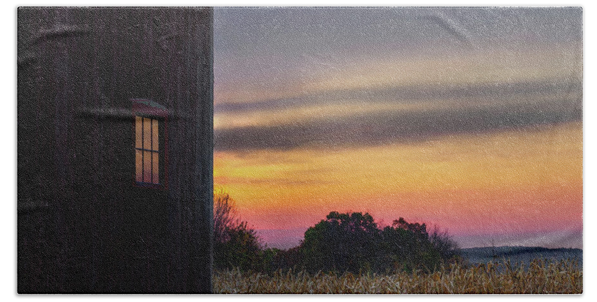 Sunrise Hand Towel featuring the photograph Autumn Glow Square by Bill Wakeley
