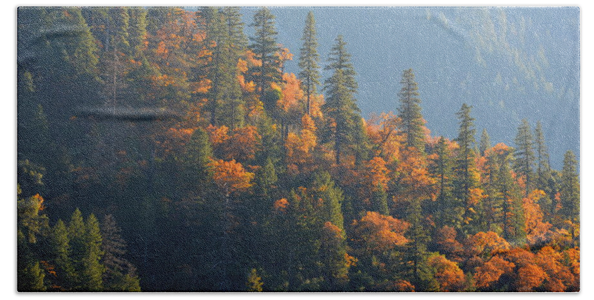 Scenic Hand Towel featuring the photograph Autumn in the Feather River Canyon by AJ Schibig