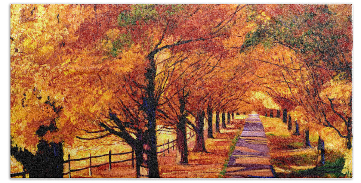 Autumn Hand Towel featuring the painting Autumn in Vermont by David Lloyd Glover