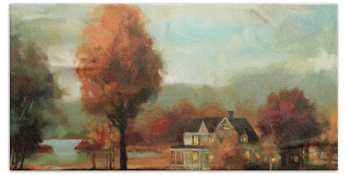 Autumn Hand Towel featuring the painting Autumn Memories by Steve Henderson