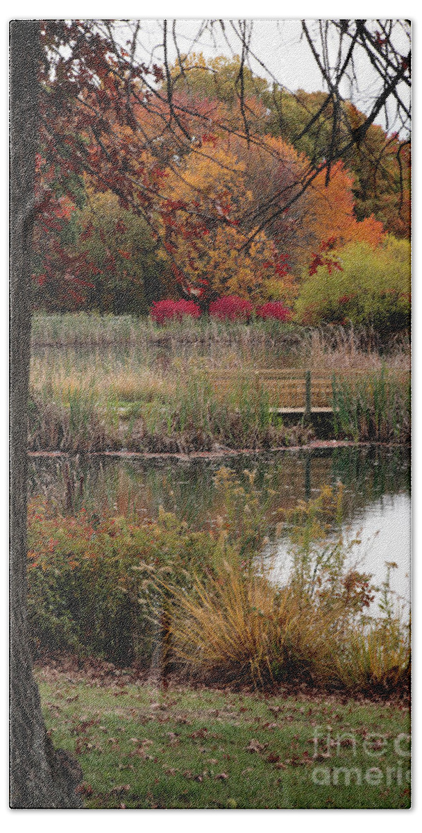 Autumn Hand Towel featuring the photograph Autumn Pond in Maryland by William Kuta