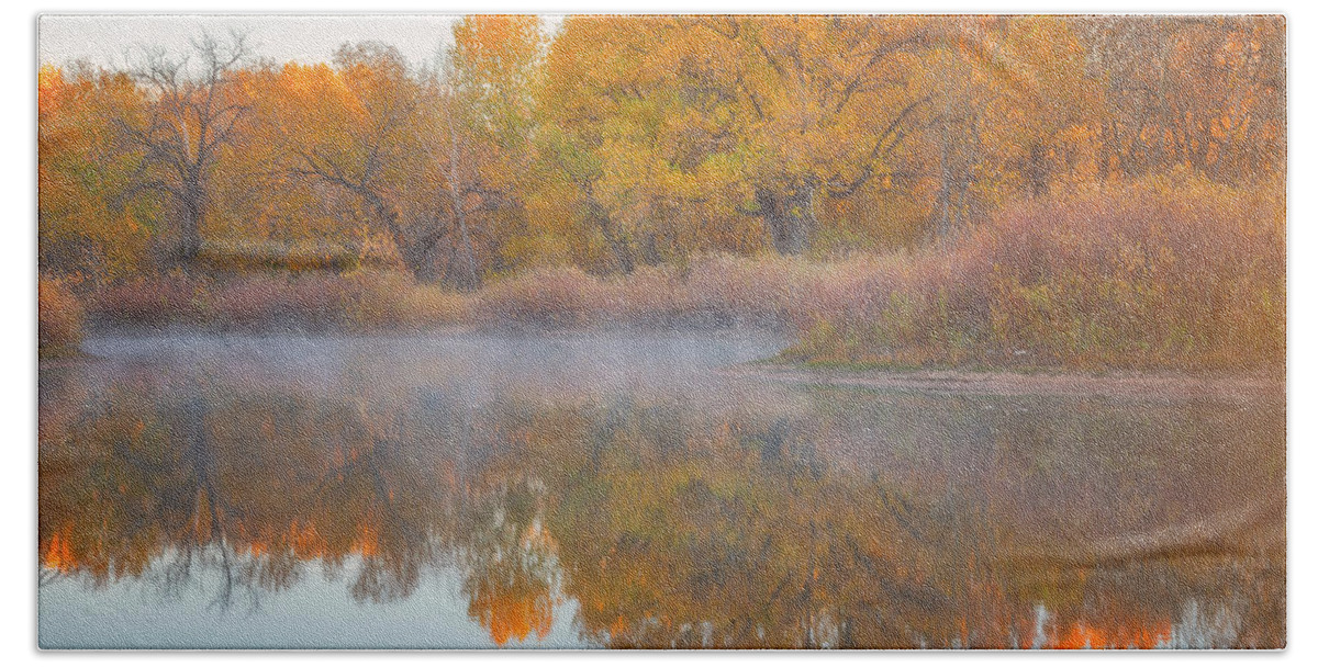 Reflections Hand Towel featuring the photograph Autumn Reflections by Darren White