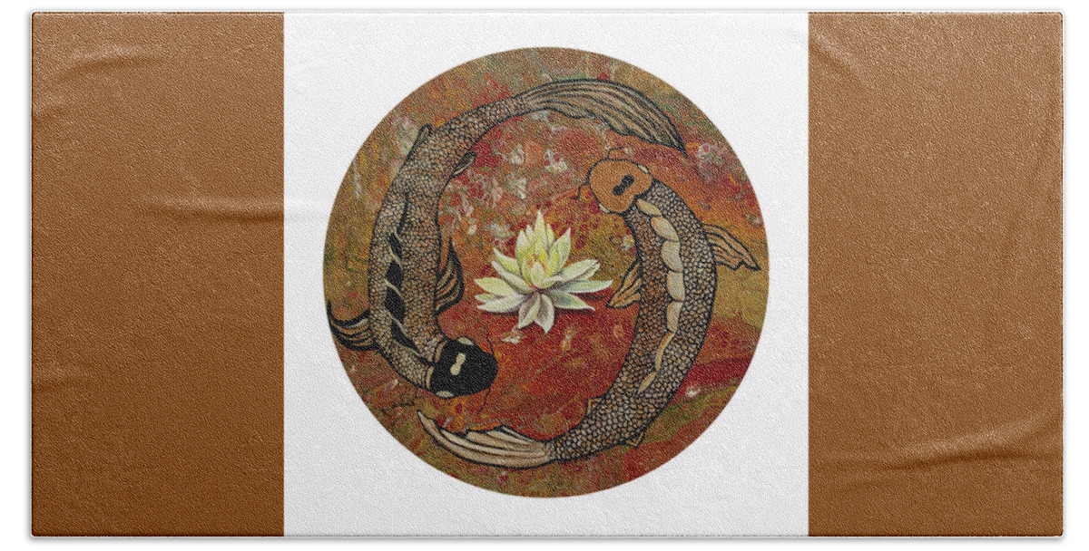 Lotus Hand Towel featuring the painting Awakening by Darice Machel McGuire