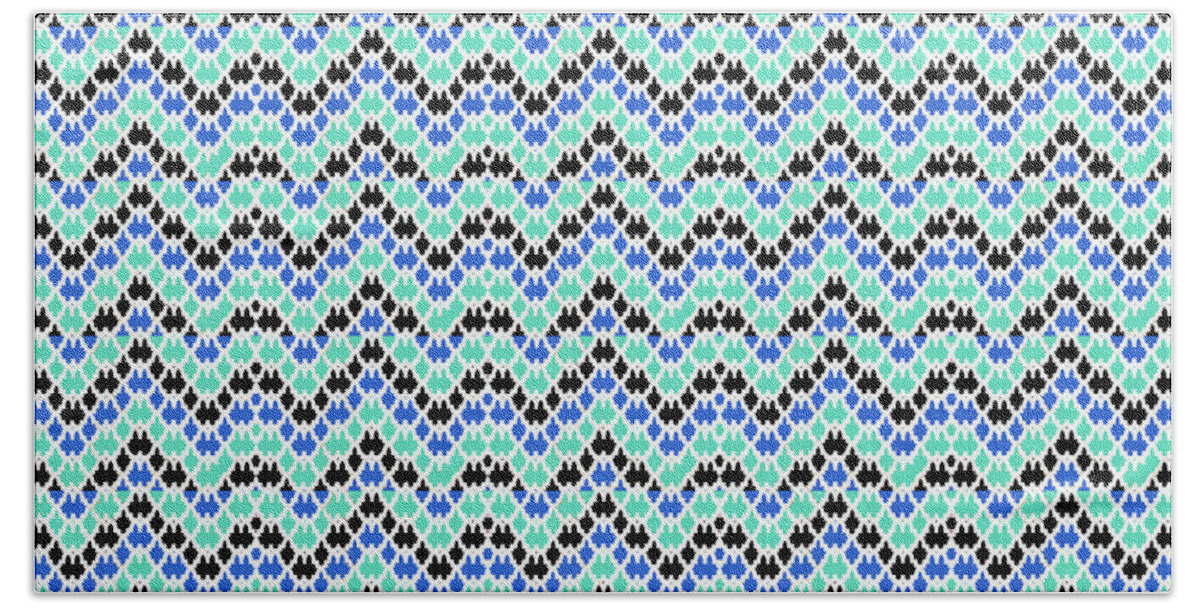 Seville Azulejo Bath Towel featuring the mixed media Azulejos Magic Pattern - 02 by AM FineArtPrints